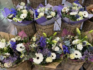 kolorowe kwiaty z przeznaczeniem do sprzedaży w sieciach retailowych.