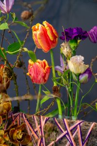 aranżacja florystyczna z wykorzystaniem kwiatów cebulowych