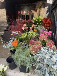 mała budka z kwiatami